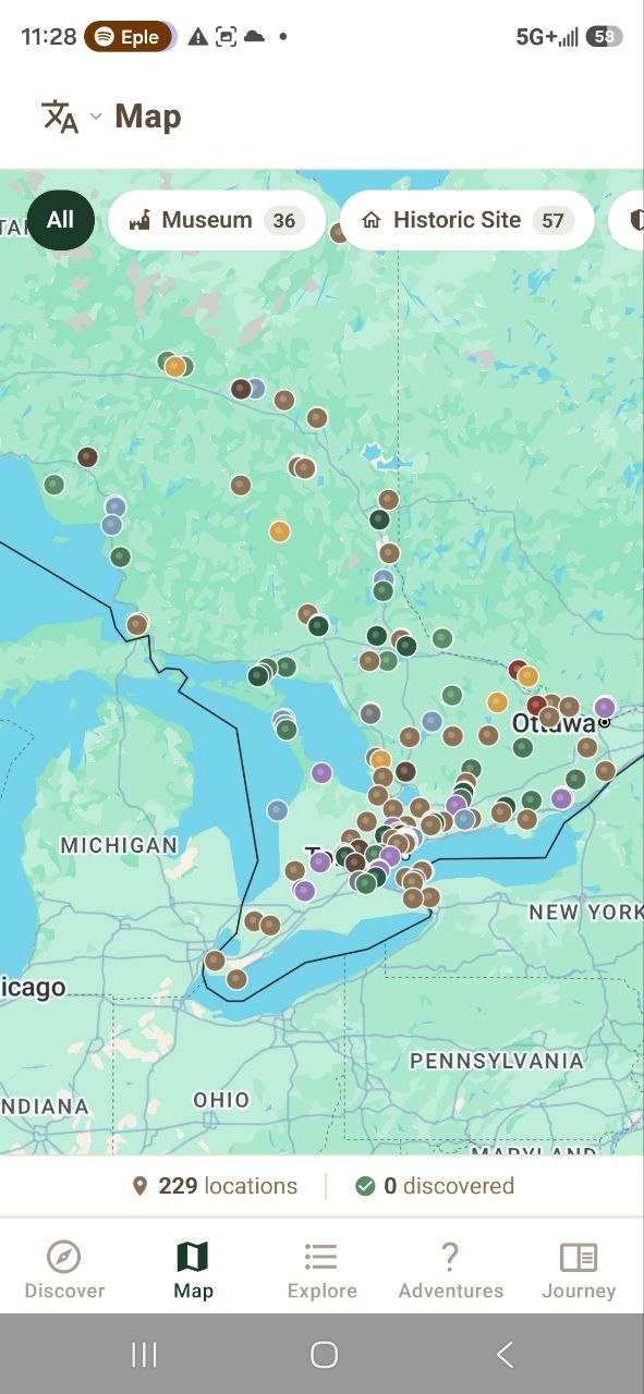 Heritage Explorer map