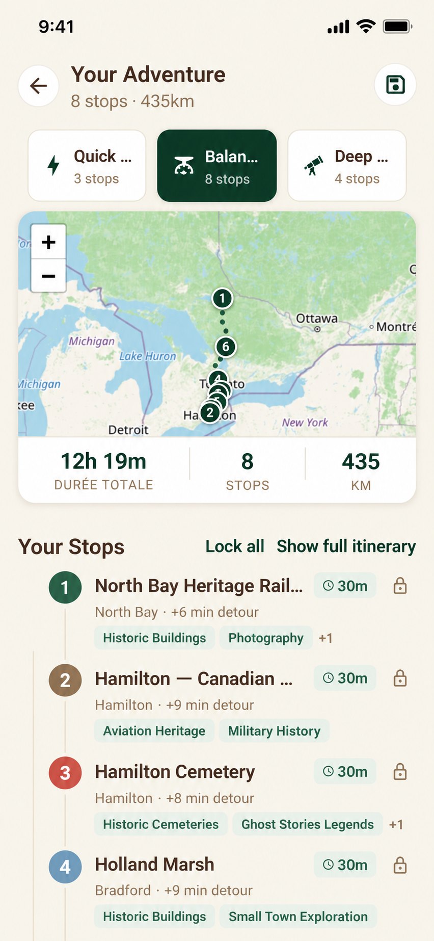 Heritage Explorer adventure route with itinerary
