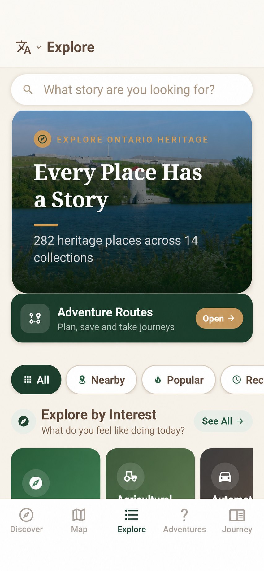 Browse — explore collections, places and adventure routes