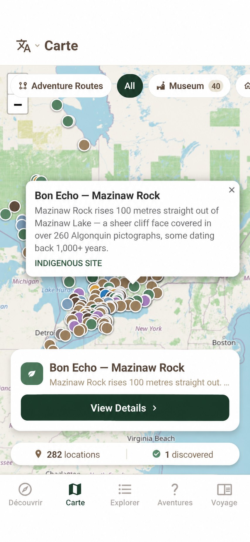 Heritage Explorer map